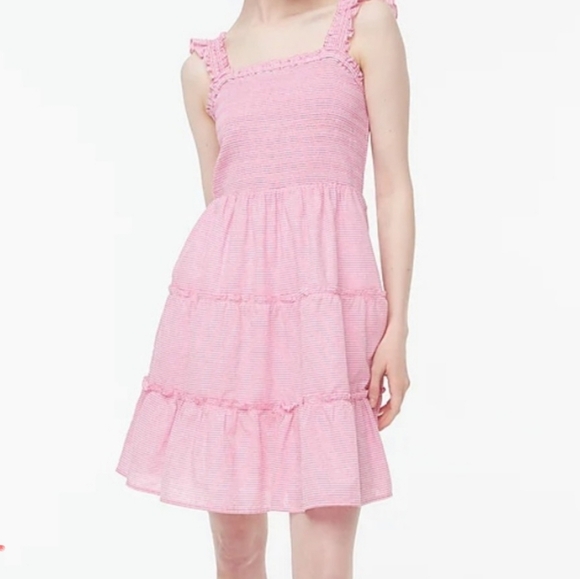 Jcrew factory size xs Striped smocked tiered mini dress - Picture 2 of 5
